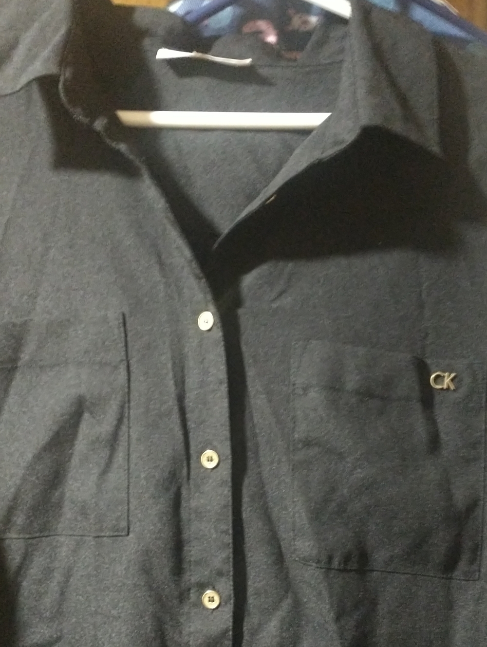 Calvin Klein Black Button-Front Shirt Jacket with CK Logo